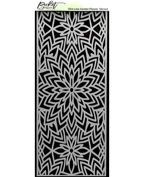 Picket Fence Studios Slim Line Center Flower 4x10 Inch Stencil (SC-235) (OUTLET)