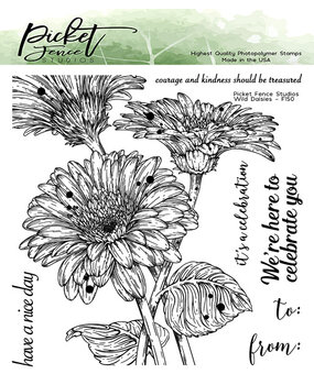 Picket Fence Studios Wild Daisies 6x6 Inch Clear Stamps (F-150) (OUTLET)