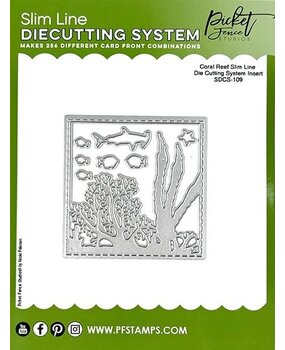 Picket Fence Studios Coral Reef Slim Line 4x4 Inch Die Cutting System Insert (SDCS-109) (OUTLET)