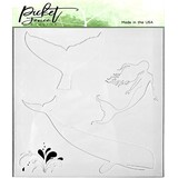 Picket Fence Studios Whale and Mermaid 6x6 Inch Stencil (SC-227) (OUTLET)