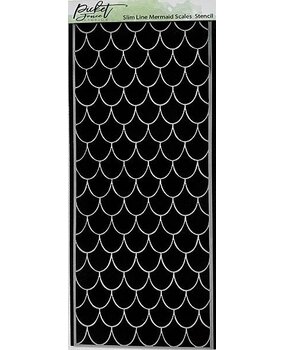 Picket Fence Studios Slim Line Mermaid Scales 4x10 Inch Stencil (SC-225) (OUTLET)