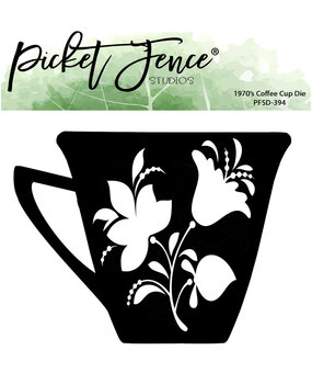 Picket Fence Studios 1970's Coffee Cup 4x6 Inch Metal Dies (PFSD-394) (OUTLET)
