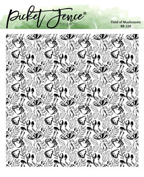 Picket Fence Studios Field of Mushrooms 6x6 Inch Clear Stamps (BB-220) (OUTLET)