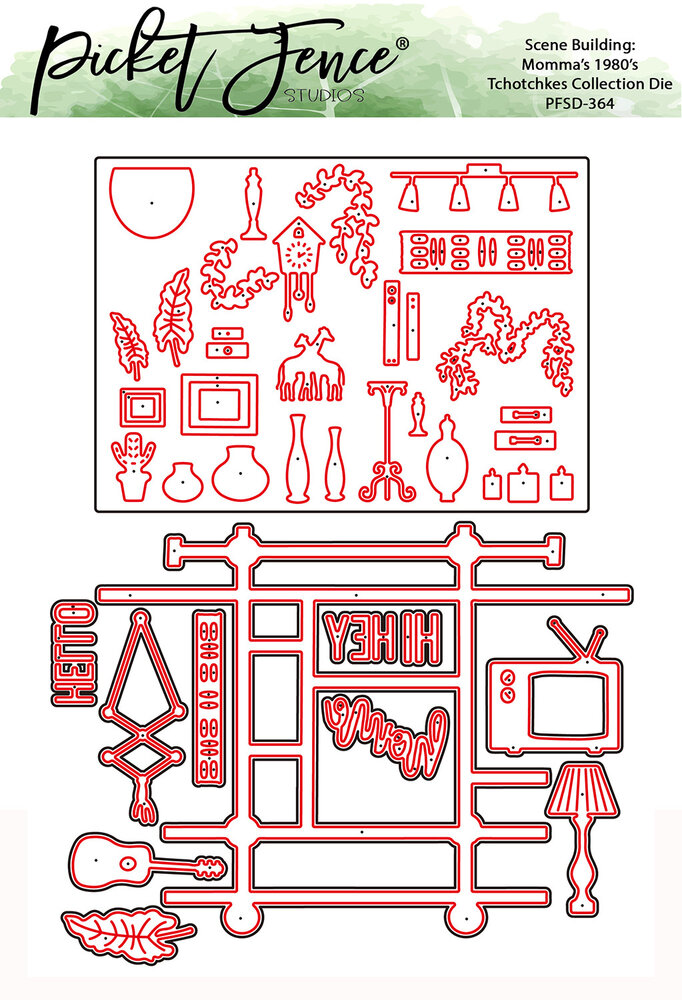 Picket Fence Studios Scene Building: Momma's 1980's Tchotchkes Collection Metal Dies (11pcs) (PFSD-364) (OUTLET)