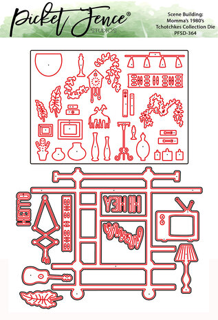 Picket Fence Studios Scene Building: Momma's 1980's Tchotchkes Collection Metal Dies (11pcs) (PFSD-364) (OUTLET)