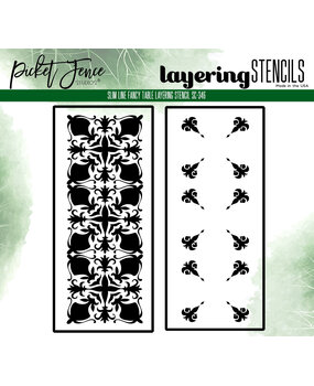 Picket Fence Studios Slim Line Fancy Table 4x10 Inch Layering Stencils (2pcs) (SC-346) (OUTLET)