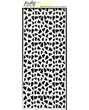 Picket Fence Studios Slim Line Christmas Tree Lot 4x10 Inch Stencil (SC-337) (OUTLET)