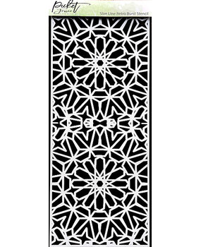 Picket Fence Studios Slim Line Retro Burst 4x10 Inch Stencil (SC-302) (OUTLET)