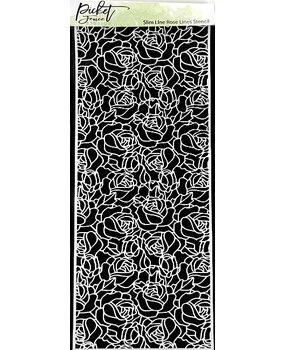 Picket Fence Studios Slim Line Rose Lines 4x10 Inch Stencil (SC-301) (OUTLET)