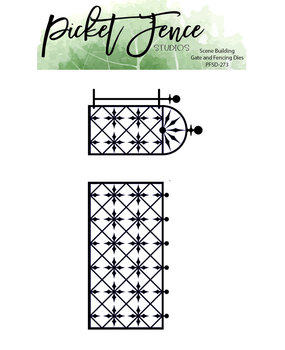 Picket Fence Studios Scene Building Dies: Gate and Fencing 3x4 Inch Metal Dies (PFSD-273) (OUTLET)