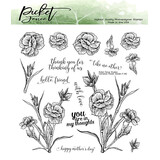 Picket Fence Studios Carnation Flower Garden 6x6 Inch Clear Stamps (F-162) (OUTLET)