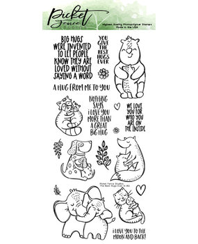 Picket Fence Studios The Best Hugs Ever 4x8 Inch Clear Stamps (A-162) (OUTLET)