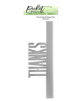 Picket Fence Studios Thanks Word 2x6 Inch Topper Dies (PFSD-223) (OUTLET)