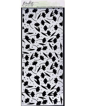 Picket Fence Studios Slim Line Flowers and Polka Dot Fun 4x10 Inch Stencil (SC-282) (OUTLET)