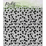 Picket Fence Studios Flowers and Polka Dot Fun 6x6 Inch Stencil (SC-281) (OUTLET)