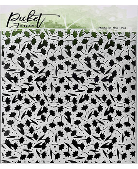 Picket Fence Studios Flowers and Polka Dot Fun 6x6 Inch Stencil (SC-281) (OUTLET)