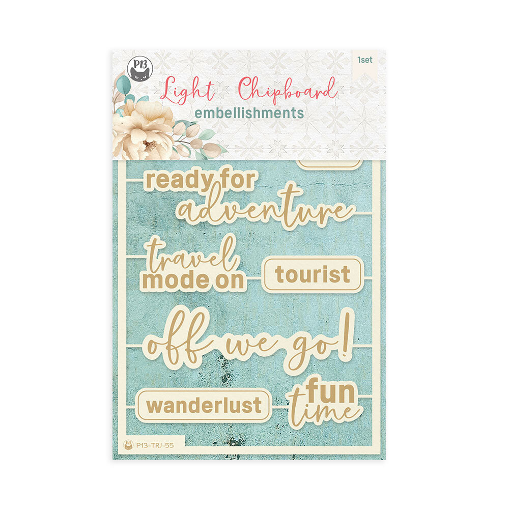 P13 Travel Journal Light Chipboard Embellishments ENG (8pcs) (P13-TRJ-55) (OUTLET) P13 Travel Journal Light Chipboard Embellishments ENG (8pcs) (P13-TRJ-55) (OUTLET)