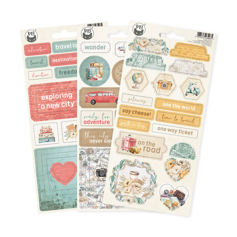 P13 Travel Journal Chipboard Stickers 01 (P13-TRJ-34) (OUTLET)