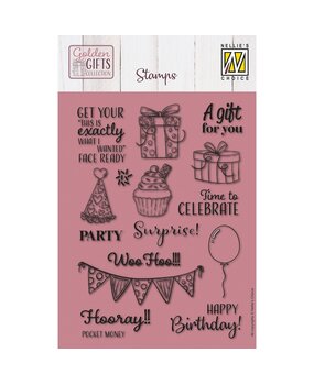 Nellie Snellen Golden Gifts Clear Stamp Celebrations (NSCS028) (OUTLET) Nellie Snellen Golden Gifts Clear Stamp Celebrations (NSCS028) (OUTLET)