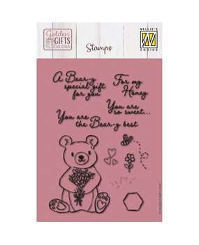 Nellie Snellen Golden Gifts Clear Stamp Beary Special (NSCS026) (OUTLET) Nellie Snellen Golden Gifts Clear Stamp Beary Special (NSCS026) (OUTLET)