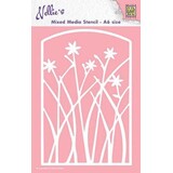 Nellie Snellen Mixed Media Stencil A6 Frame with Flowers (MMSA6-002) (OUTLET)