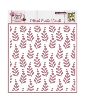 Nellie Snellen Mixed Media  Stencil Heart Branches (MMS4K-081) (OUTLET)