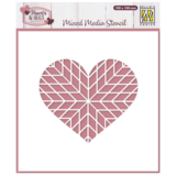 Nellie Snellen Mixed Media Stencil Geo Heart (MMS4K-079) (OUTLET)