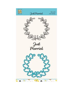 Nellie Snellen Dies w/ Clear Stamps Just Married (HDCS045) (OUTLET)
