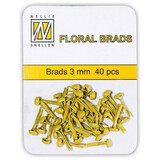 Nellie Snellen Floral Glitter Brads 3mm Yellow (40pcs) (FLP-GB-009) (OUTLET)