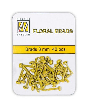 Nellie Snellen Floral Glitter Brads 3mm Yellow (40pcs) (FLP-GB-009) (OUTLET) Nellie Snellen Floral Glitter Brads 3mm Yellow (40pcs) (FLP-GB-009) (OUTLET)