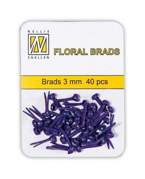 Nellie Snellen Floral Glitter Brads 3mm Purple (40pcs) (FLP-GB-008) (OUTLET) Nellie Snellen Floral Glitter Brads 3mm Purple (40pcs) (FLP-GB-008) (OUTLET)