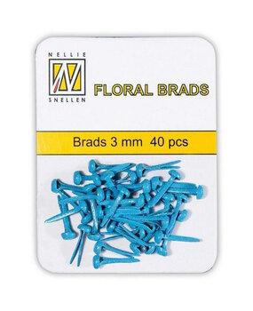 Nellie Snellen Floral Glitter Brads 3mm Blue (40pcs) (FLP-GB-004) (OUTLET) Nellie Snellen Floral Glitter Brads 3mm Blue (40pcs) (FLP-GB-004) (OUTLET)