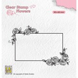 Nellie Snellen Flowers Clear Stamps Rectangle Frame with Roses (FLO019) (OUTLET)