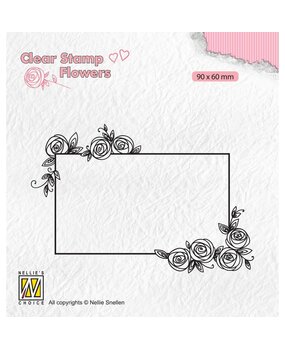 Nellie Snellen Flowers Clear Stamps Rectangle Frame with Roses (FLO019) (OUTLET) Nellie Snellen Flowers Clear Stamps Rectangle Frame with Roses (FLO019) (OUTLET)