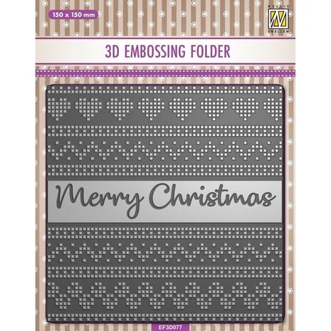 Nellie Snellen 3D Embossing Folder Merry Christmas (EF3D077) (OUTLET)