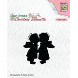 Nellie Snellen Christmas Silhouettes Clear Stamps Two Kissing Angels (CSIL012) (OUTLET)