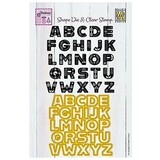 Nellie Snellen Shape Die & Clear Stamp Scandinavian Alphabet Uppercase (CDCS002)  (OUTLET)
