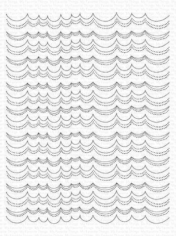 My Favorite Things Scallop Stripe Clear Stamps (SY-33) (OUTLET)