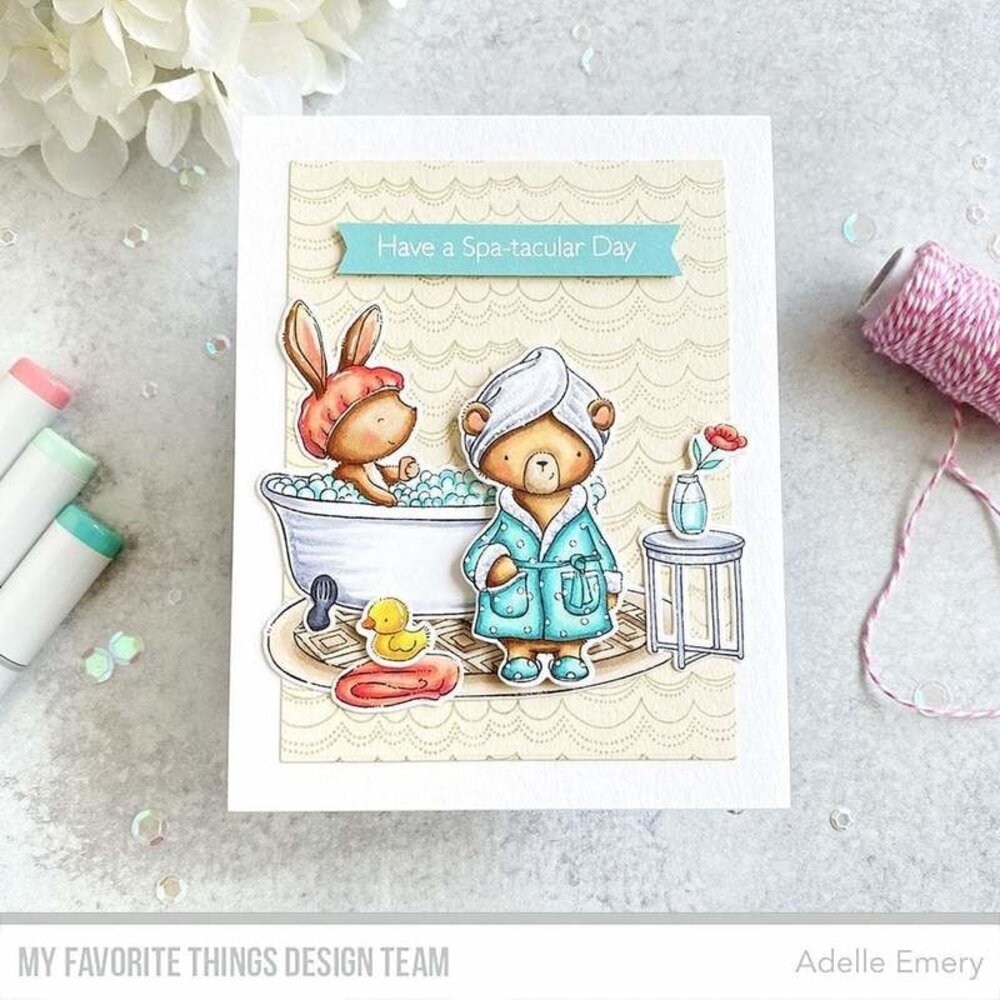 My Favorite Things Scallop Stripe Clear Stamps (SY-33) (OUTLET)
