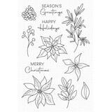 My Favorite Things Pretty Poinsettias Clear Stamps (DBD-002) (OUTLET)