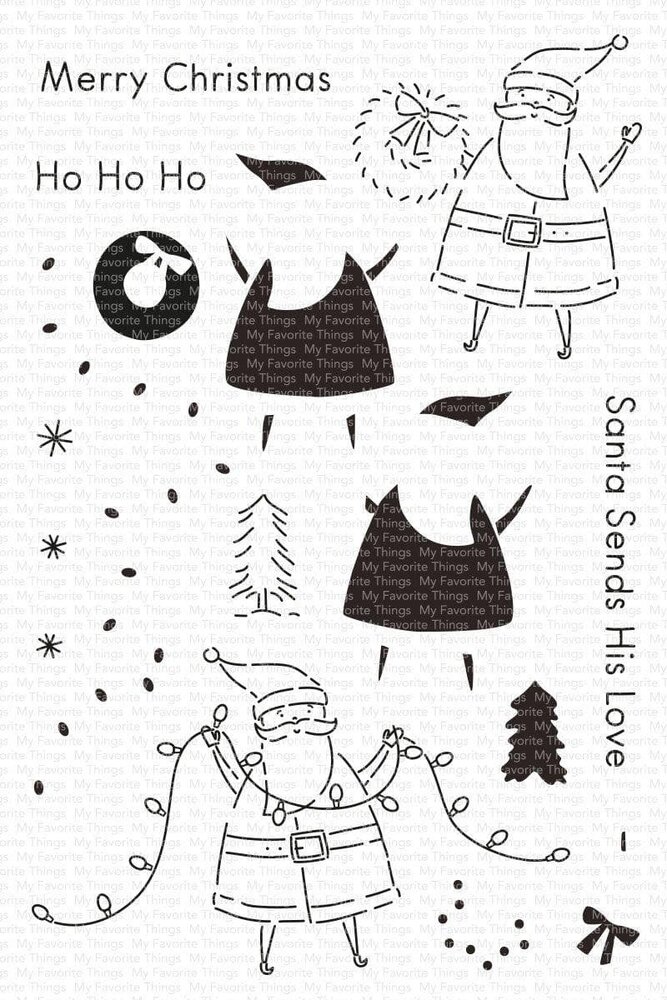 My Favorite Things Santa Sends His Love Clear Stamps (CS-597) (OUTLET)