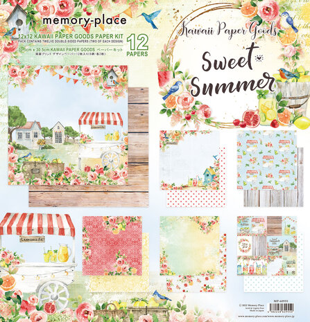 Memory Place Kawaii Paper Goods Sweet Summer 12x12 Inch Paper Kit (MP-60955) (OUTLET)