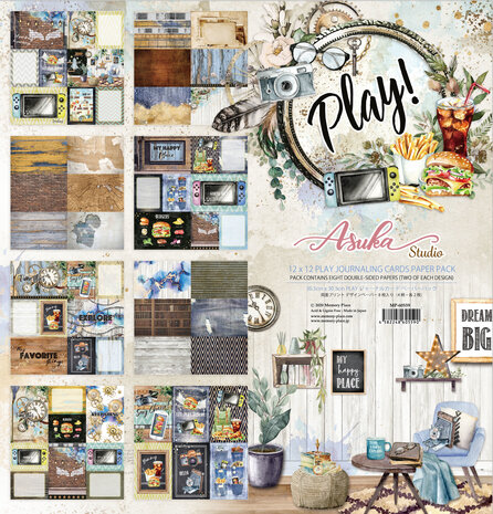 Memory Place Play! 12x12 Inch Journaling Cards Paper Pack (MP-60559) (OUTLET)