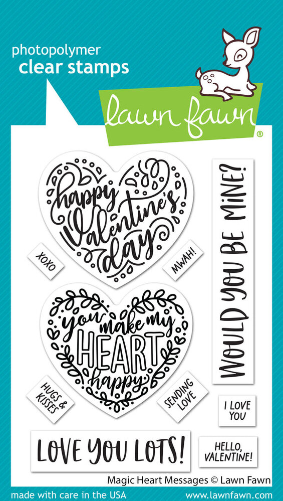 Lawn Fawn Magic Heart Messages Clear Stamps (LF3305) (OUTLET)