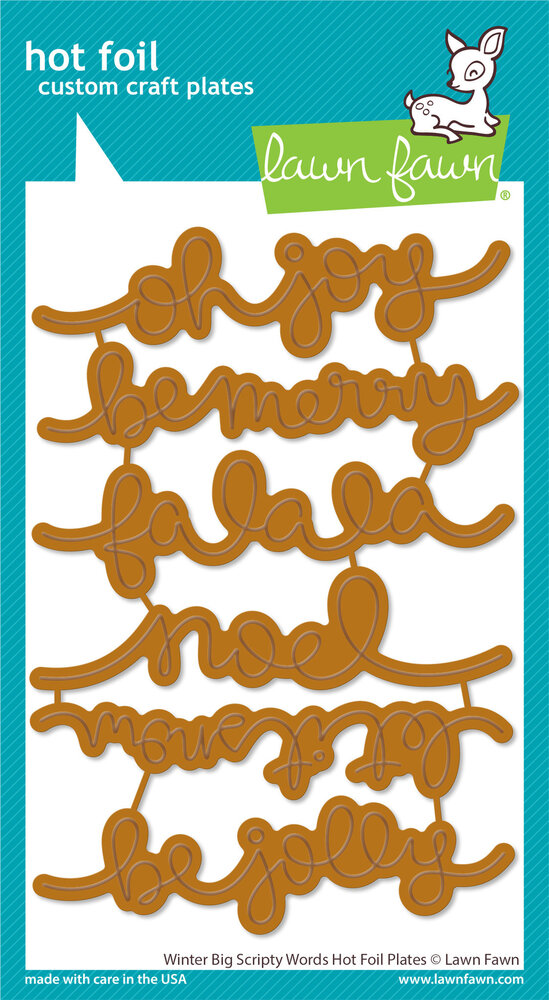 Lawn Fawn Winter Big Scripty Words Hot Foil Plates (LF2978) (OUTLET)