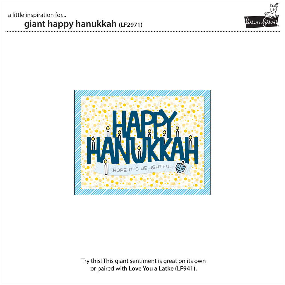 Lawn Fawn Giant Happy Hanukkah Dies (LF2971) (OUTLET)
