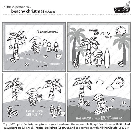 Lawn Fawn Beachy Christmas Clear Stamps (LF2945) (OUTLET)