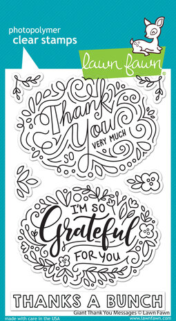 Lawn Fawn Giant Thank You Messages Clear Stamps (LF2935) (OUTLET)