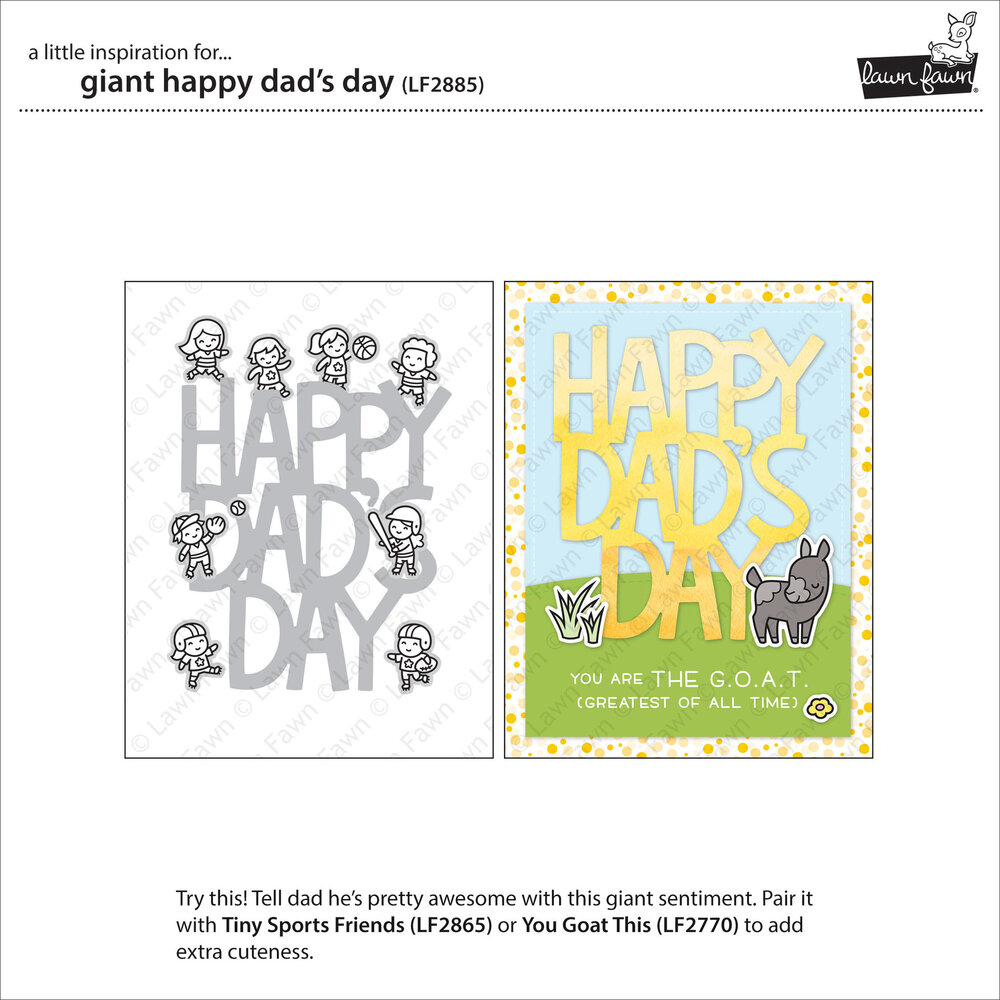 Lawn Fawn Giant Happy Dad's Day Dies (LF2885) (OUTLET)