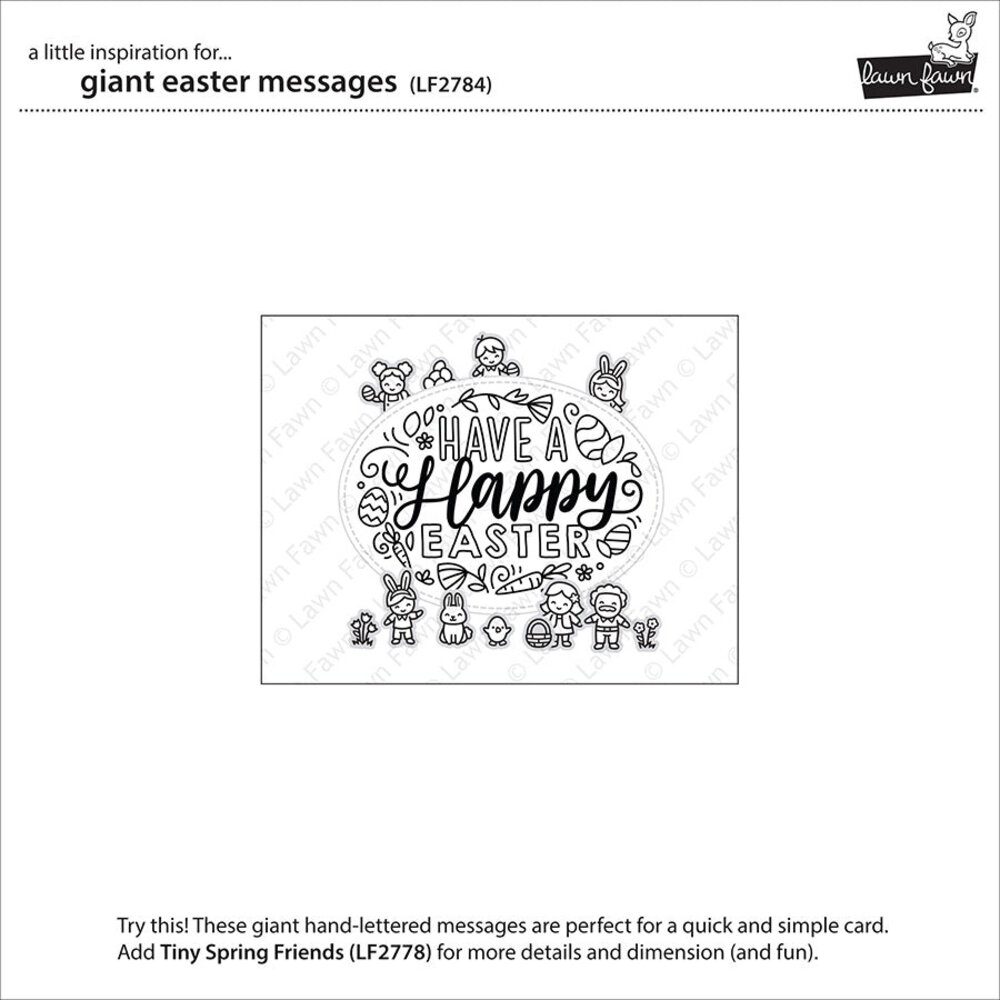 Lawn Fawn Giant Easter Messages Clear Stamps (LF2784) (OUTLET)